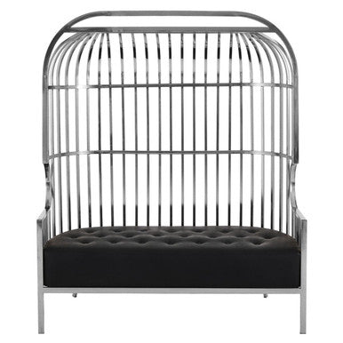 2 Seater Dome Cage Silver Sofa, Eliza