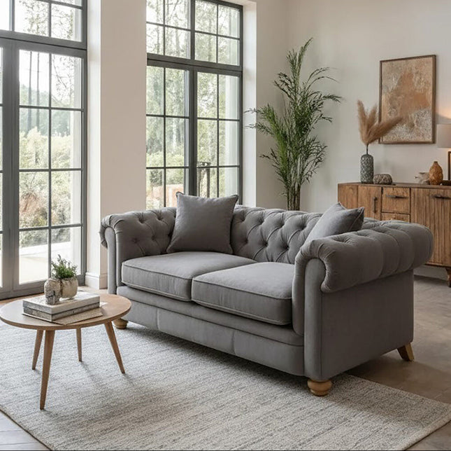 2 Seater Grey Fabric Sofa, Spencer
