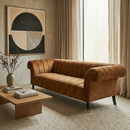 3 Seater Gold Velvet Sofa, Siena