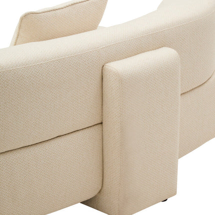3 Seater Cream Linen Sofa, Ozzano