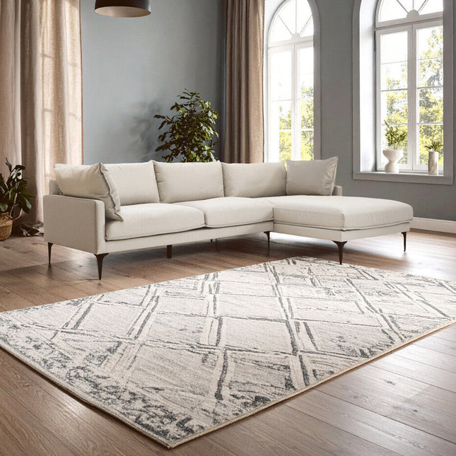 3 Seater Cream  Right Chaise Sofa, Comfee