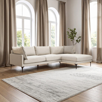 3 Seater Cream  Right Chaise Sofa, Comfee