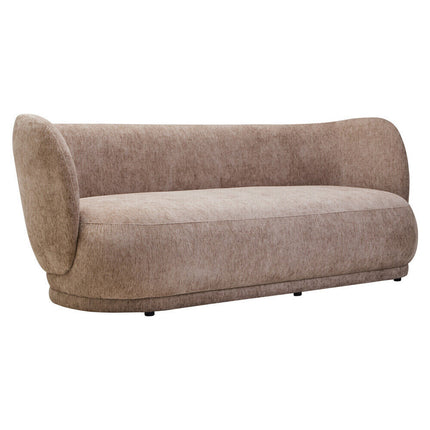 3 Seater Deep Stone Chenille Curved Sofa, Delray