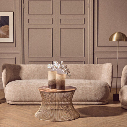 3 Seater Deep Stone Chenille Curved Sofa, Delray