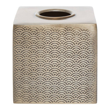 Allegra Gold Etched Design Tissue Box