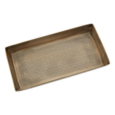 Allegra Gold Finish Etched Detail Aluminium Tray