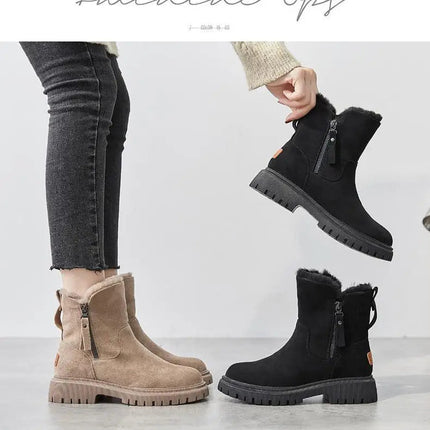 Women's Winter Velvet Warm Thick Cotton Furry Boots