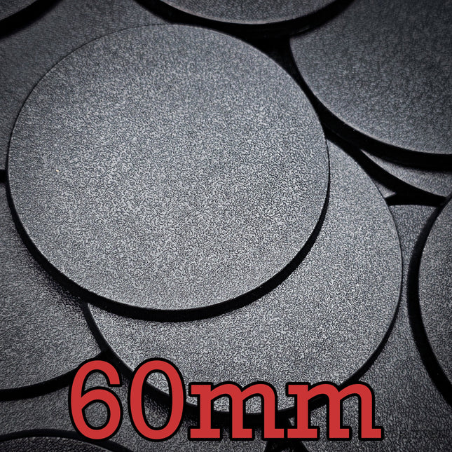 60mm Round Plain Plastic Bases