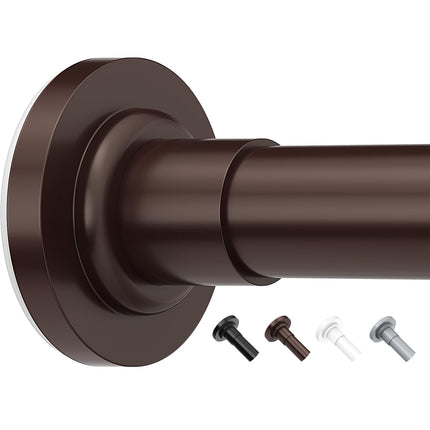 Yeabett Curtain Poles, 48-119.4cm Extendable Net Curtain Rod, Telescopic Curtain Pole for Bathroom or Windows, No Drilling, No Slip, No Rust, Bronze