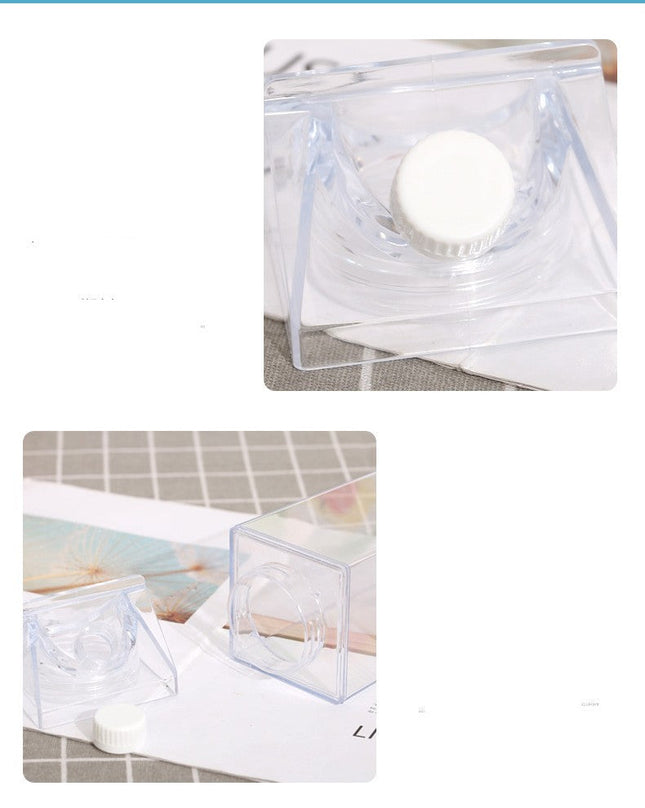 Premium Square Milk Cup - 500ml & 1000ml Minimalist Water Bottle