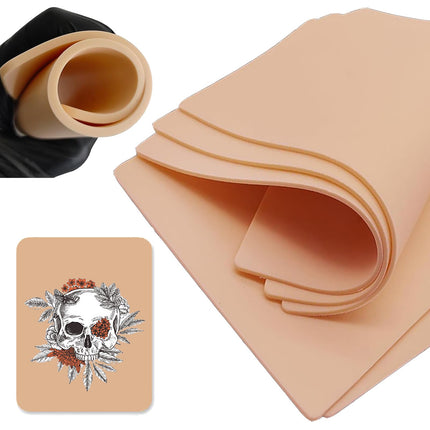 5Pcs Tattoo Practice Skin 3mm, Unihuby Fake Tattoo Skin 3mm Fake Skin for Tattooing Practice 8x6" Piel Sint?tica Tatuaje Piel 3mm