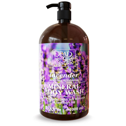 Dead Sea Collection Shower Gel for Women and Men - Body Wash with Pure Dead Sea Minerals and Lavender Oil - Cleanses and Moisturizes Skin (1000 ml.)