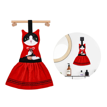 AGRIMONY Cat Funny Hand Towels for Bathroom Kitchen - Cute Decorative Fairy Tale Cat Decor Hanging Washcloths Towels Super Absorbent Soft-Valentine