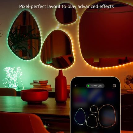 Twinkly Dots 3m, Multicolor LED Strip, Flexible RGB LED Strip, Compatible with Alexa and Google Home, Gaming Lights, 16 M+ Colors, USB Powered, App