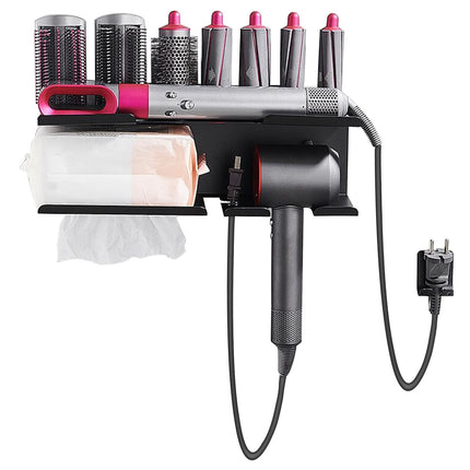 mumisuto Hair Dryer Holder, Hairdryer and Straightener Holder Wall Mounted, Hairdryer Holder Station Hair Tools Organiser for Hair Salon Curling Iron