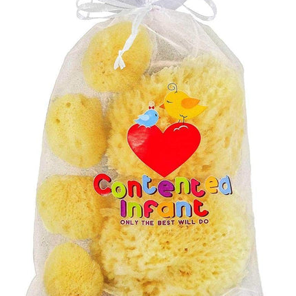 Real Sea Sponges for Babies - 6 Pk Bath Care Set, Gentle, Kind on Skin, for Bathing Washing Body Eyes, Ears Nose, Also for Newborn Toddler Kids; Baby