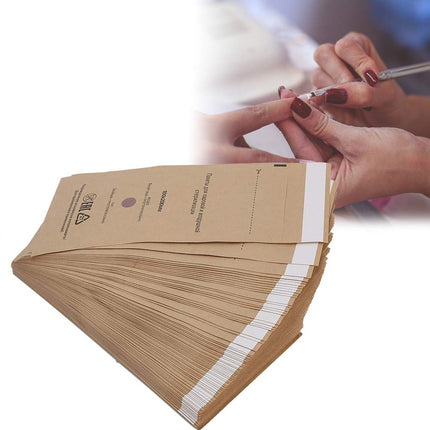 100pcs Disposable Nail Art Cleaning Bag,Sterilization Pouches,100 x 200mm UV Cleaner Machine Bag, Nail Art Cosmetic Tool Accessory for Household, Nail