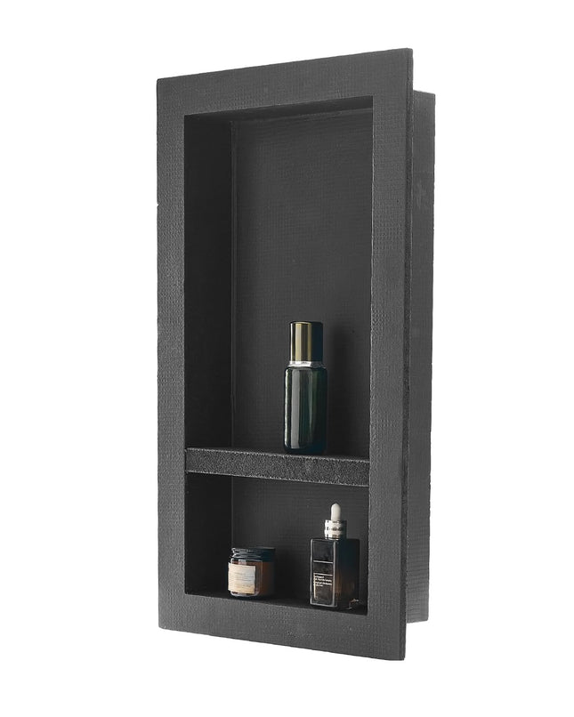 VEVOR Shower Niche, 40.6 x 71.1 x 10.2 cm Recessed Wall Niche with Movable Divider Shelf, Modern Soap & Shampoo Storage Organizer,Square