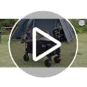 TIMBER RIDGE Festival Trolley on Wheels with Brakes, 200L Folding Camping Beach Trolley with Adjustable Handle & Cover Bag, 100kg Heavy Duty Cart Wagon for Outdoor Garden Picnic