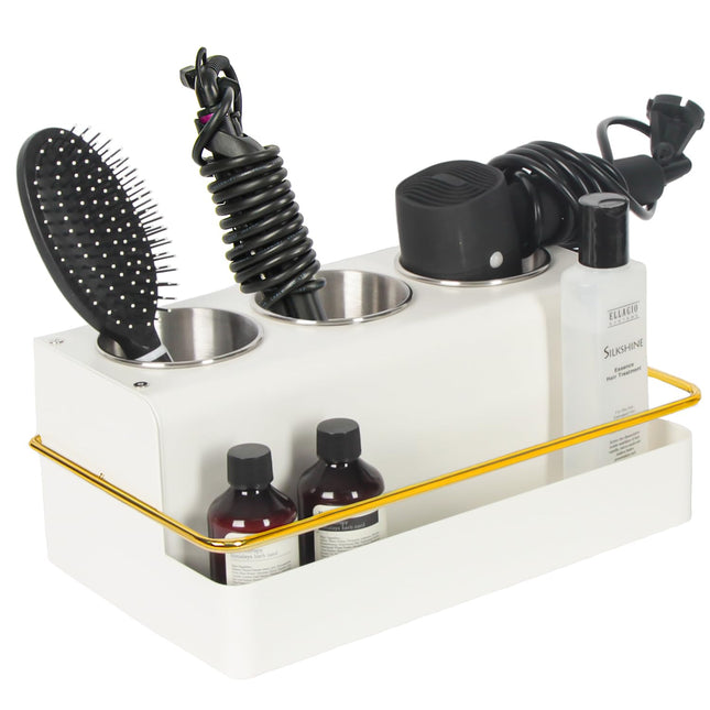 J JACKCUBE DESIGN Hair Tool Organizer, Metal Hair Dryer Holder Tray, Blow Dryer, Makeup, Bathroom Accessories, Vanity Countertop Storage Stand with 3