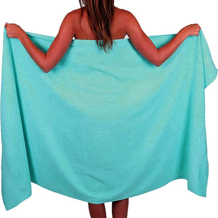 Wholesale Trade Dealz Extra Large Bath Sheet 100 x 200 cm Super Jumbo Big Bath Sheets Towels Beach Body Wrap XL Bath Towels 600-GSM (Teal/Turquoise)
