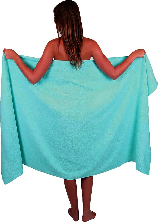 Wholesale Trade Dealz Extra Large Bath Sheet 100 x 200 cm Super Jumbo Big Bath Sheets Towels Beach Body Wrap XL Bath Towels 600-GSM (Teal/Turquoise)