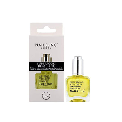 Nails Inc Superfood Repair Oil Next Level Nail Nutrition Treatment, Vitamin E Infused, Nourishing Oils Hydrate, Moisturizing to Promote Cuticle