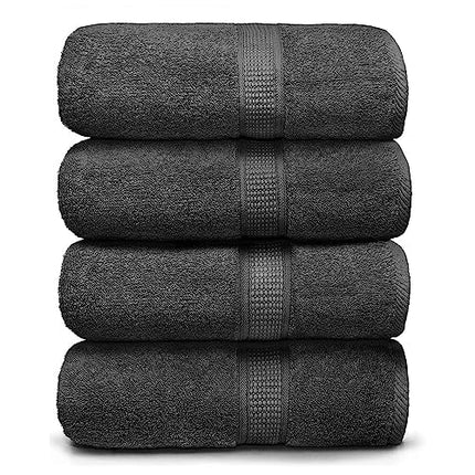 Ariv Towels 4-Piece Large Premium Cotton Bamboo Bath Towels Set for Sensitive Skin & Daily Use- Soft, Quick Drying & Highly Absorbent for Bathroom,