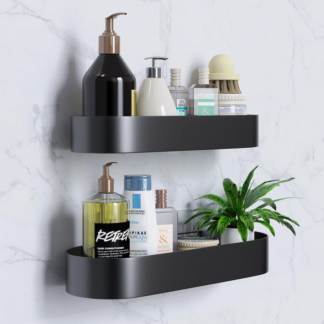 Xinkfir Shower Shelf No Drilling Shower Shelf Shampoo Holder Shower Gel Shower Basket Black Quick Drying Bathroom Organiser Durable Shower Bathroom