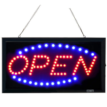 FITNATE LED Open Sign, 19x10 inch (48x25cm) 2 Modes Flashing & Steady Light, Open Sign for Business Advertisement Board Electric Display Board for