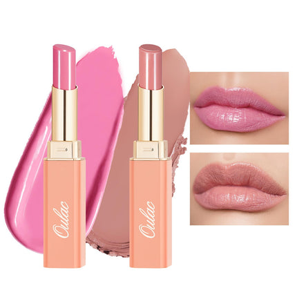 Oulac Warm Pink Lipstick Nude Pink Lipstick, Moisturising Lipsticks for Women, Glossy Finish, Juicy Look, Vegan (07/14)