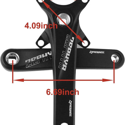 splumzerUK STOCK Road Bike Crank, Mountain Bike 170mm Square Crankset with 104 BCD 32/34/36/38T Chainring, Aluminum Alloy MTB Crank Narrow Wide CNC
