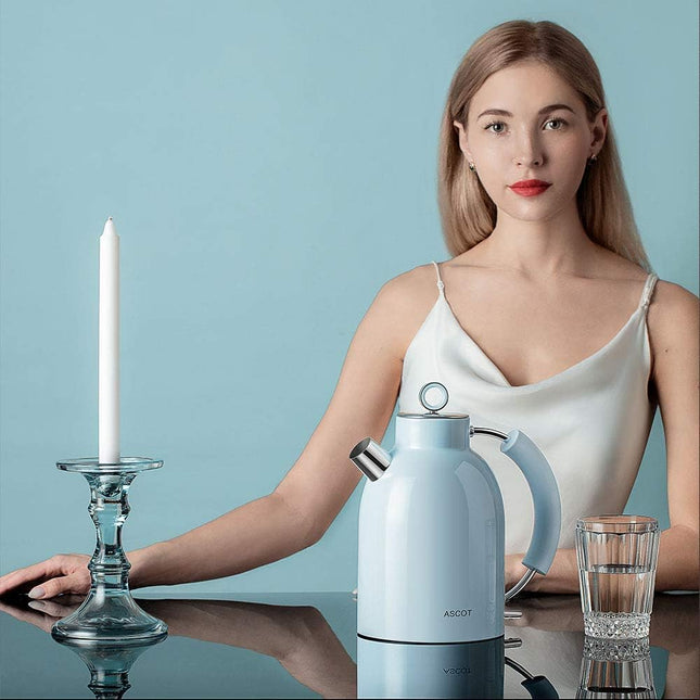 ASCOT Electric Kettle, Stainless Steel Electric Tea Kettle Gifts for Men/Women/Family 1.5L Retro Tea Heater & Hot Water Boiler, Auto Shut-Off Boil-Dry