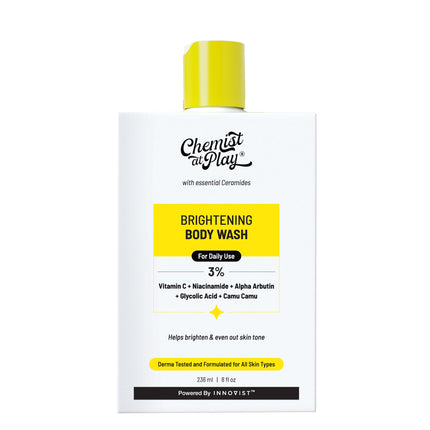 Chemist at Play Brightening Body Wash | Glowing Skin Vitamin C Bodywash | Helps to Reduce Fades Dark Spots, Evens out Skin Tone | Alpha Arbutin | 30X
