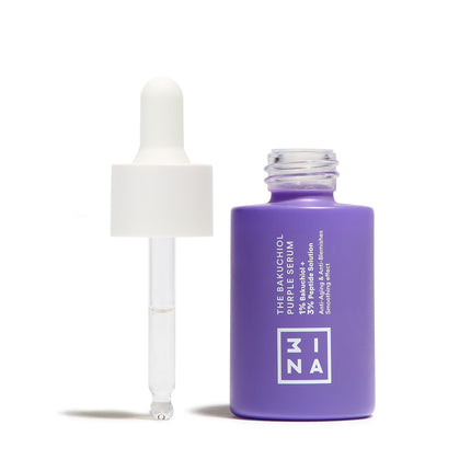 3INA MAKEUP - The Purple Bakuchiol Serum - Facial Serum 1% Bakuchiol + 3% Peptide Serum - Bakuchiol Serum for Firm Smooth & No Imperfections Skin -