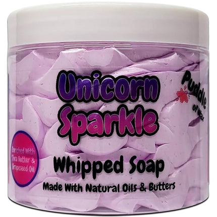 Unicorn Sparkle Whipped Soap Body Wash - 150g - Natural Oils and Butters - Sweet Scent - Vegan Friendly - Puddle of Wax - Made in the UK