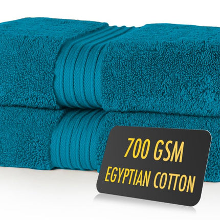 ALSAP Blue Lagoon Hand Towels Pack of 2 - Ultra Soft Super Absorbent 700 GSM Egyptian Cotton Towels - Bathroom Linen Sets - Luxury Hotel Quality