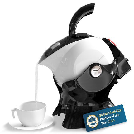 Uccello Electric Safety Kettle | Black Tipper Base Included | Effortless Pour Every Time | Daily Living Drinking Aid For Disabled and Seniors | 1.5