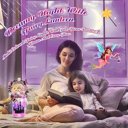 Qukir Fairy Lights, 6 7 8 9 Year Old Girl Gifts for 6-12 Year Olds Girl Toys Age 7-10 Unicorn Gifts for Girls Craft Kits for Kids Arts and Crafts for Kids Fairy Lantern Craft Crafts for Girl DIY Craft