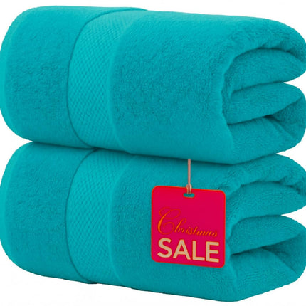 2 Pack Extra Large Jumbo Bath Sheet 100% Egyptian Cotton Super Soft Luxury Premium Quality Towels 600-GSM Quick Dry Highly Absorbent 100 x 200 cm