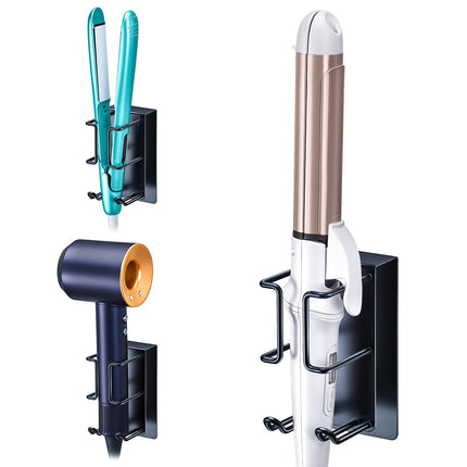 YYBO Hair Straightener Holder Wall Mount Holder for Curling Irons Styler Accessories Storage, Hairdryer holder Wall Mounted, Adhesive Hair Dryer and