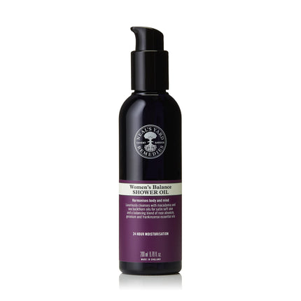Neal's Yard Remedies | Women's Balance Shower Oil | Skin Moisturiser Gifts for Women | Nourishing Cleansing Oil with a Balancing Blend of Essential