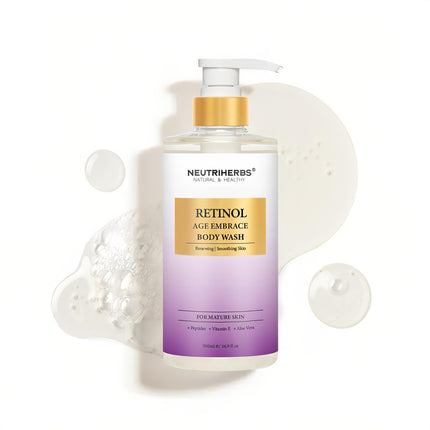 Neutriherbs Retinol Body Wash, Anti Aging/Renewing Shower Gel For Women And Men, Daily Shower Soap With Peptides, Vitamin E, Aloe Vera - Orange