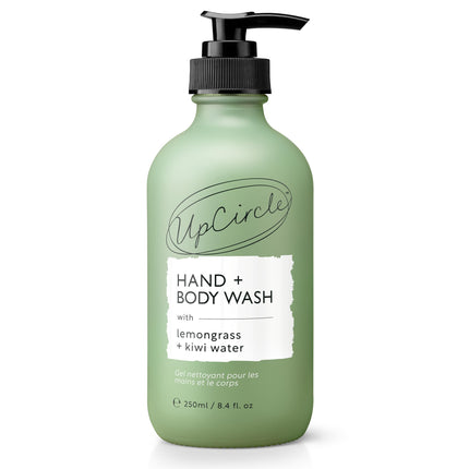 UPCIRCLE Hand + Body Wash with Kiwi Water 250ml - For Soothing + Protecting - Glycerin + Lemongrass - Natural, Vegan + Cruelty-Free