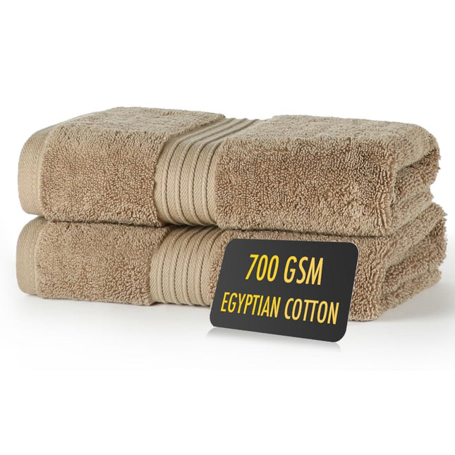 ALSAP Brown Hand Towels Pack of 2 - Ultra Soft Super Absorbent 700 GSM Egyptian Cotton Towels - Bathroom Linen Sets - Luxury Hotel Quality Cotton Hand