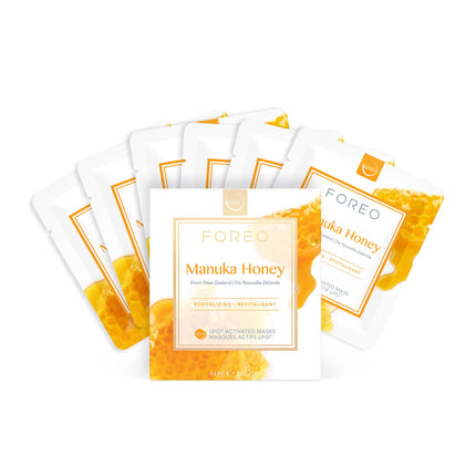 FOREO Manuka Honey UFO Activated Facial Mask for Dull and Fatigued Skin, 6 pack, Anti-Aging, Soothing, Manuka Honey & Allantoin, Cruelty-Free, Clean