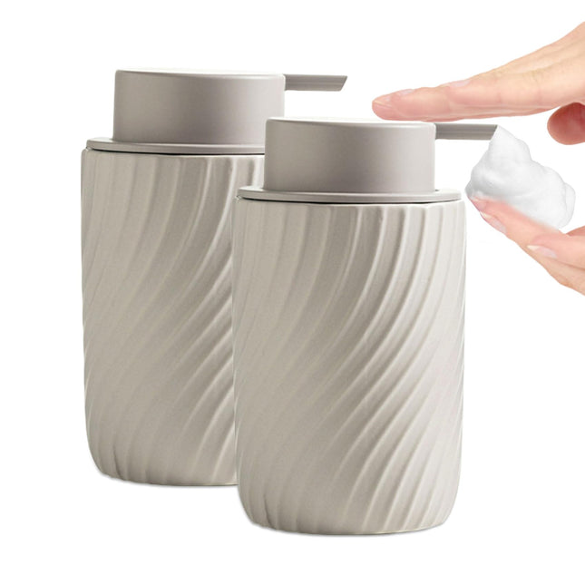 XUDREZ Kitchen Foam Soap Dispenser, Modern Soap Dispenser Foam Ceramic 280 ml, Soap Foam Dispenser Pump Bottle for Shampoo, Hand Soap, Shower Gel (2,