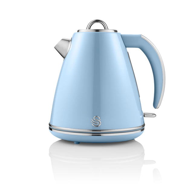 Swan SK19020BLN Retro Jug Kettle, Fast Boil, Easy Pour, 360 Degree Base, 1.5L, 3KW, Blue