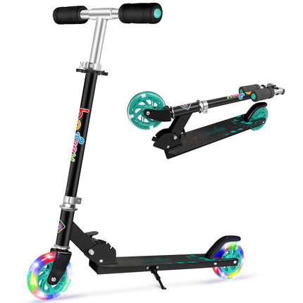 BELEEV V1 Scooter for Kids, 2 Wheels Folding Kick Scooter for Children Girl and Boys, 3 Adjustable Height, Flashing Light up Wheels, Lightweight