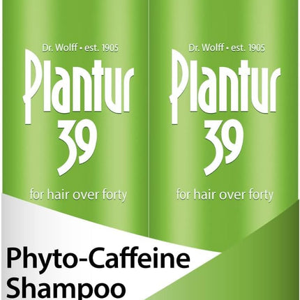 Plantur 39 Caffeine Shampoo Prevents and Reduces Hair Loss 2x 250ml | For Fine Brittle Hair | Unique Galenic Formula Supports Hair Growth | Women Hair